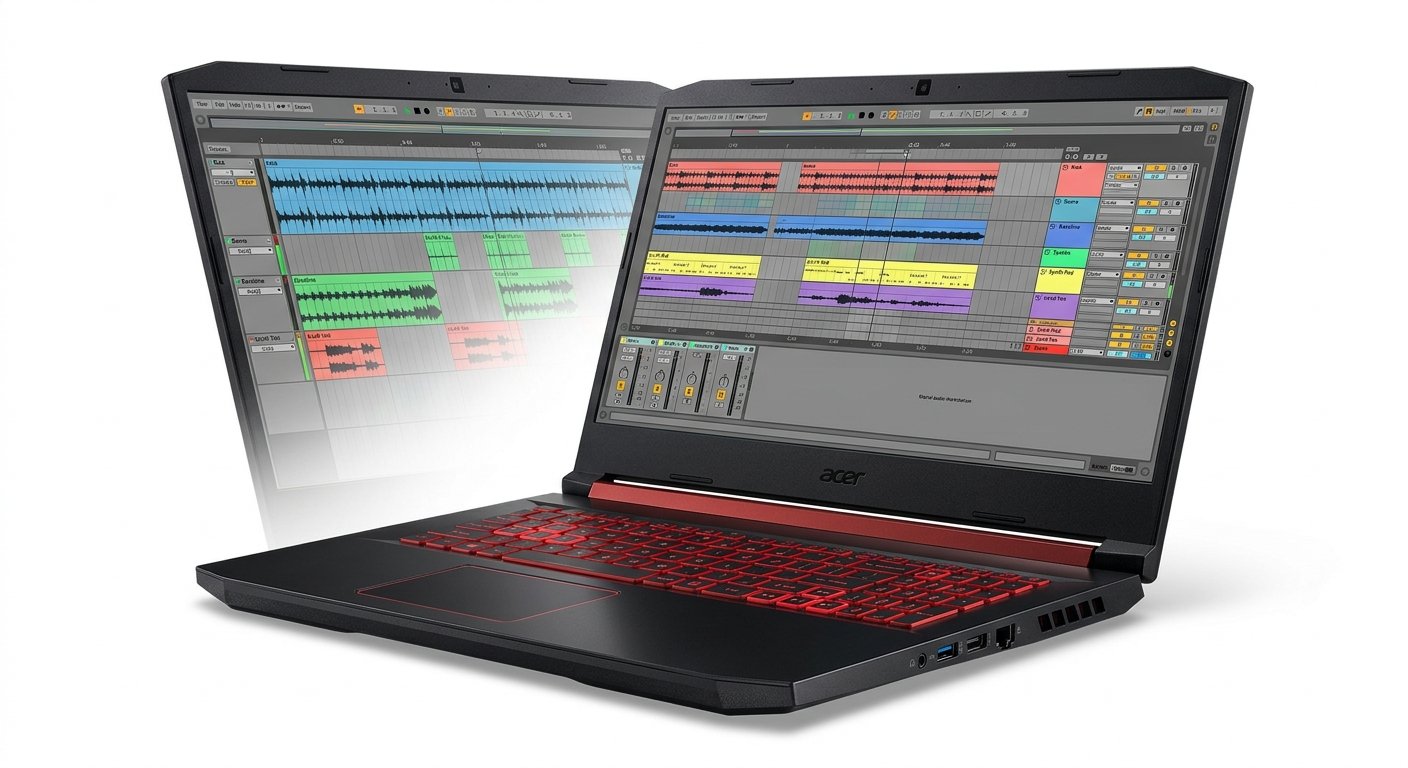 Acer Nitro V 16 budget laptop running FL Studio