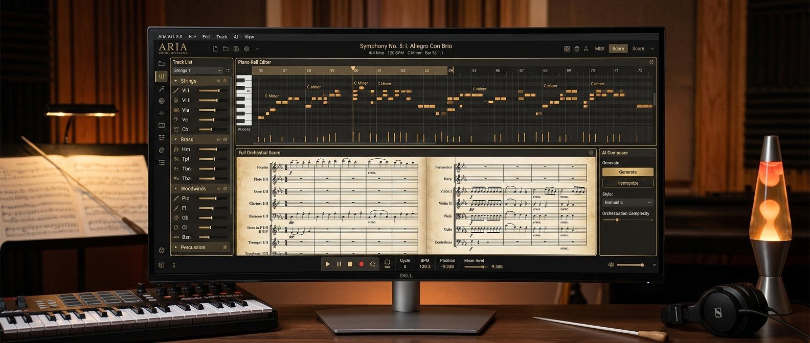 AIVA AI music software for cinematic and orchestral composition