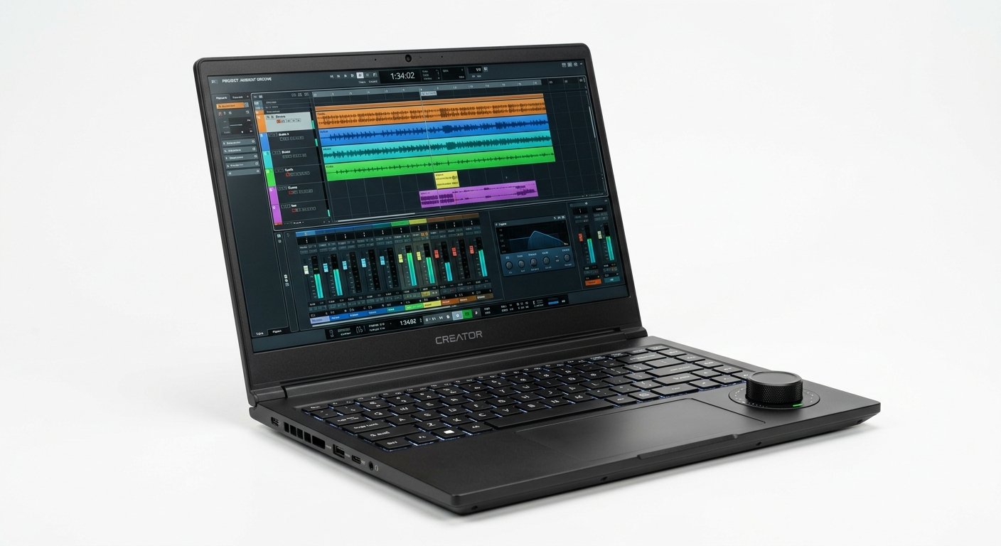 ASUS ProArt P16 creator laptop with control dial for DAW use
