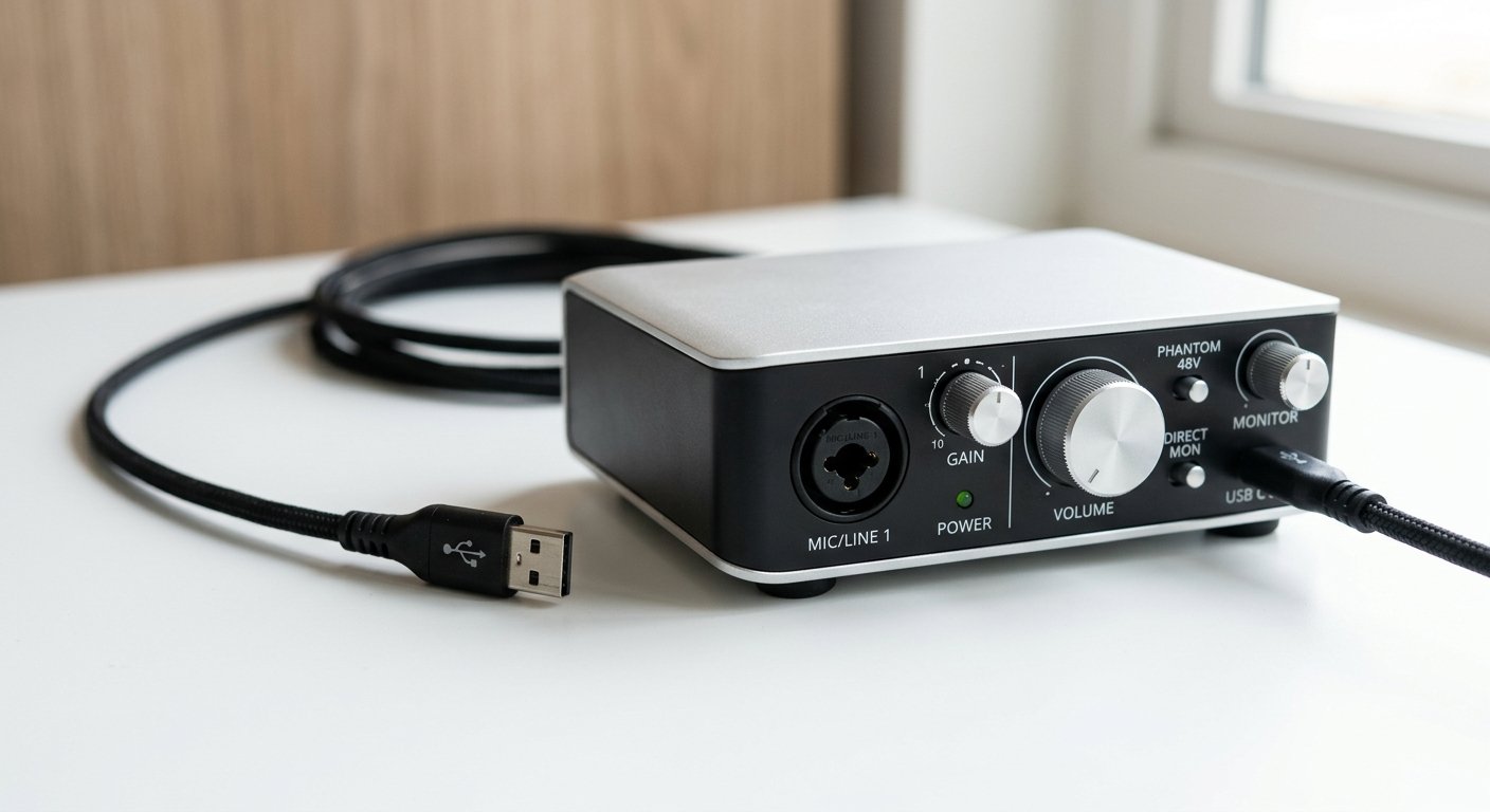 Behringer UMC22 budget audio interface under 50 dollars