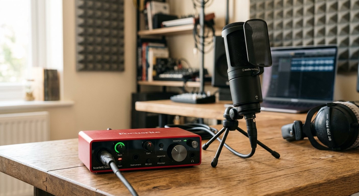 Focusrite Scarlett Solo 4th Gen compact audio interface for beginners