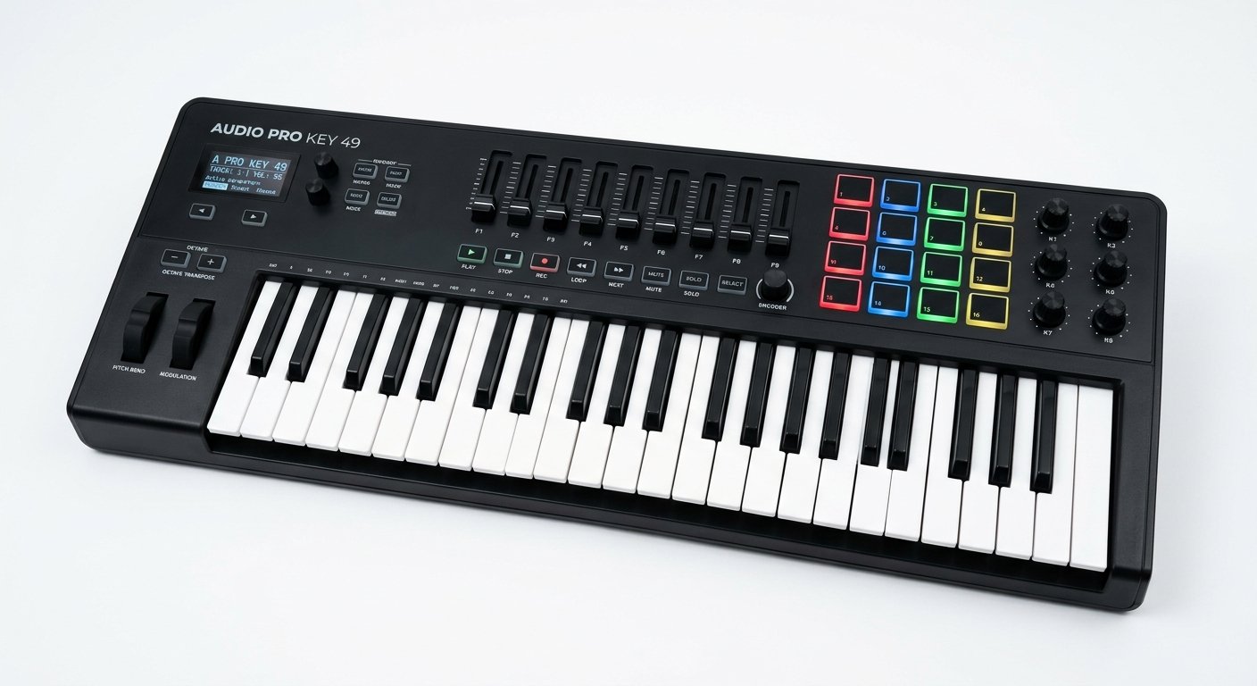 M-Audio Oxygen Pro 49 MIDI keyboard with 16 pads, knobs and faders