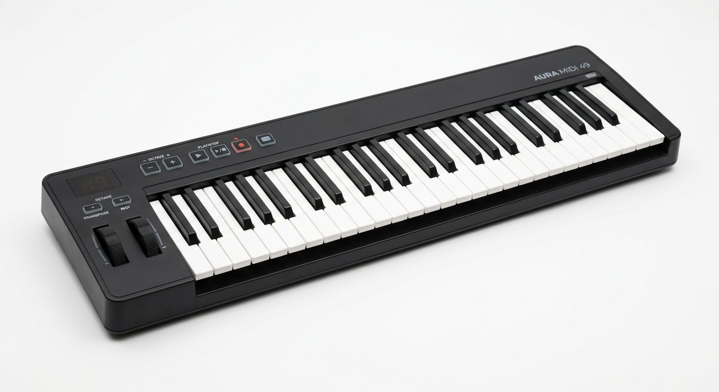 Keyboard-only MIDI controller with keys, pitch and mod wheels