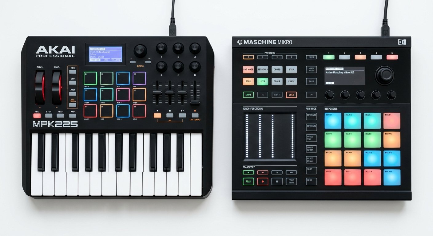 MIDI keyboard vs drum pads controllers side by side