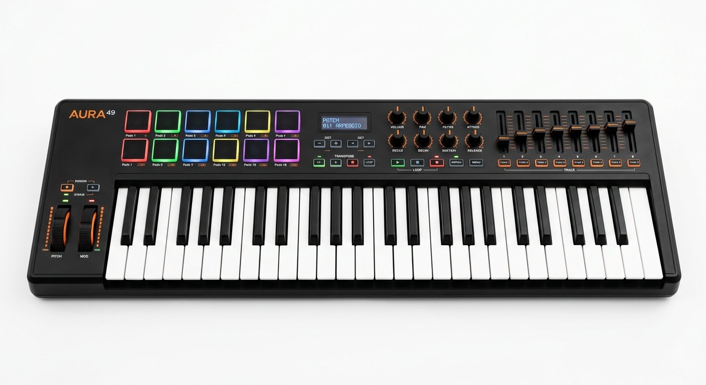 Novation FLkey 49 MIDI keyboard with pads and faders for FL Studio