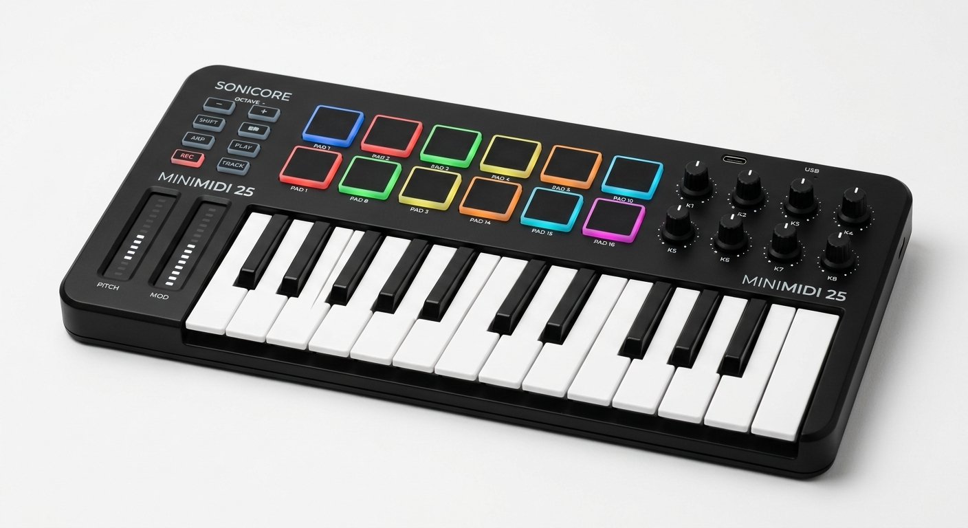 Novation Launchkey Mini MK4 25-key MIDI controller for Ableton with RGB pads