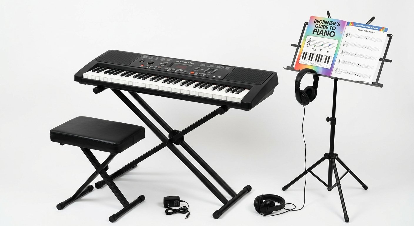 RockJam 61 Key Superkit budget beginner keyboard bundle