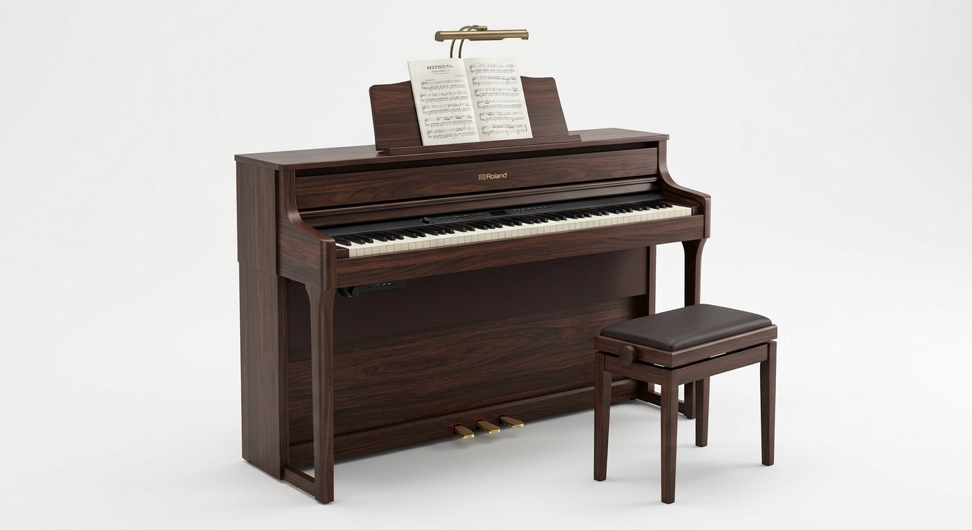 Yamaha YDP-145 Arius console digital piano with cabinet and three pedals